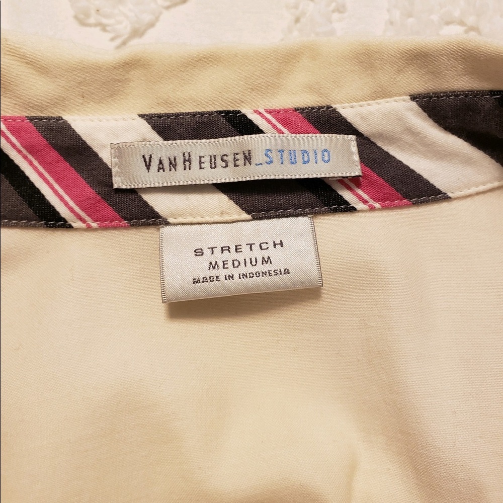 VanHeusen Ivory Dress Shirt, 3/4 Sleeve - Picture 2 of 7